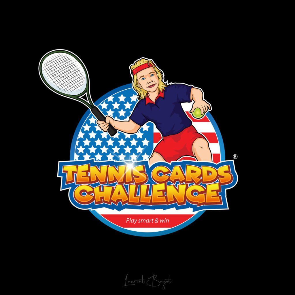 logo cartoon tennis USA