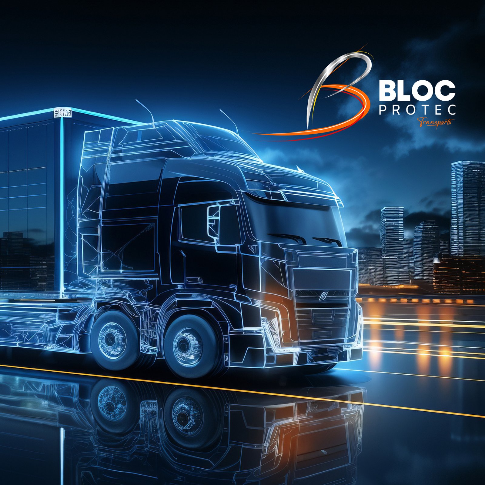 logo pinceau camion bleu