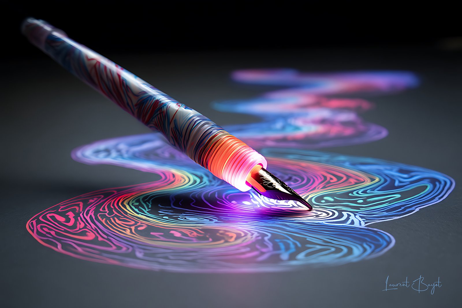 graphisme violet logo fluo