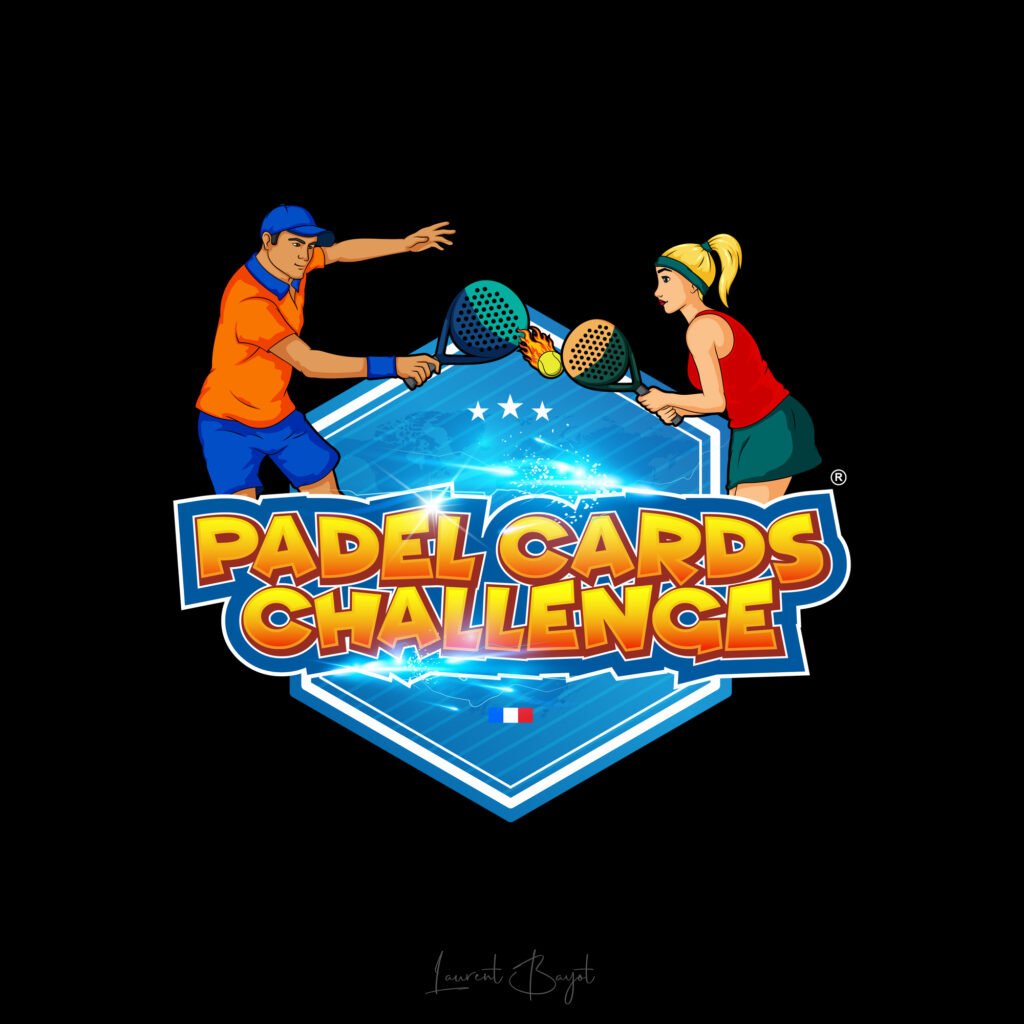 logo cartoon padel couleurs